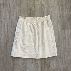 J. Crew Linen Blend Cream Mini Skirt | Elastic Waist A-Line size 8